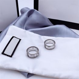 Brief Verweven Patroon Ring 925 Sterling Zilveren Ring Oude Gesneden Ruwe Kant Ring Eenvoudige en Veelzijdige Mode Jewelry302o