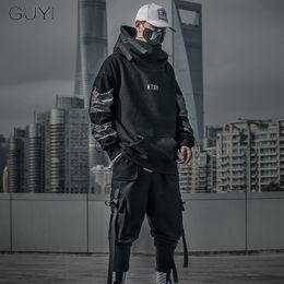 Brief Japan Stijl Hoodies Sweatshirts Mannen Harajuku Hip Hop Streetwear Trui Casual Techwear Pluis Hoddies Mannelijke Capuchon Top 201113