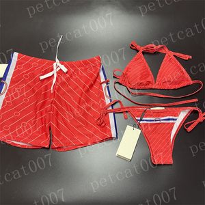 Lettre Logo Couples Maillot De Bain Rouge Femmes Bikini Hommes Shorts Pantalon De Plage En Plein Air Voyage Maillots De Bain Pour Les Femmes