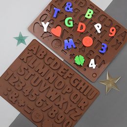 Letternummer Symbool Siliconen Schimmel Diy Chocolate Candy Fondant Cake Decor Verjaardag Jubileumfeestje Geschenk bakken MJ1104