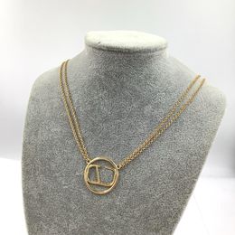 Letterhangerketting, Designerketting, Damessieraden, eenvoudig, individueel, roestvrij staal, hoge kwaliteit, goud, klassiek, dubbele ketting, cadeau.Groothandel, gratis verzending