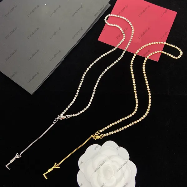 Colgantes de letras Diseñador Amor Plata Oro Collar de plata para mujer Joyería de lujo Y Cadenas nacaradas Collares para mujer Fiesta Boda