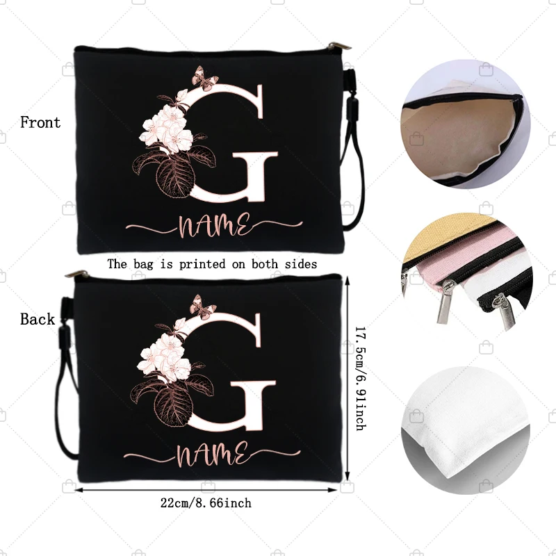 Letter Personalized Name Gifts Custom Logo Text Makeup Bag Party Lipstick Cosmetic Bags Women's Outdoor Travel Toiletry Pouchs
