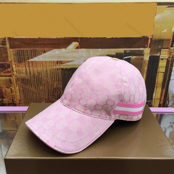 Bonés de bola xadrez rosa doce chapéu de beisebol design de moda boné pontudo listrado simples casual casquette para mulheres