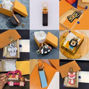 Letter Print Cartoon Brand Designer Keychain Holder PU Leather Animal Cars Key Chain Top High Qualtiy Fashion Beyring With220s