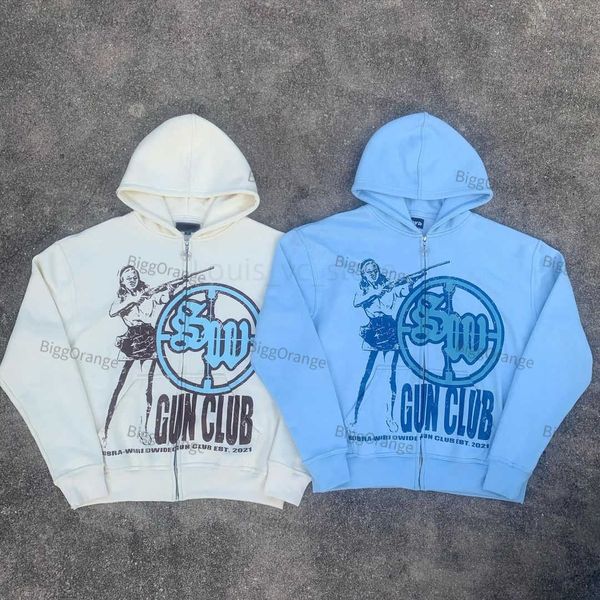 Lettre Imprimer Mode Anime Sweat À Capuche Nouveau À Manches Longues Zip Sweat Streetwear Y2k Top Hommes Et Femmes Veste Harajuku À Capuche T230806