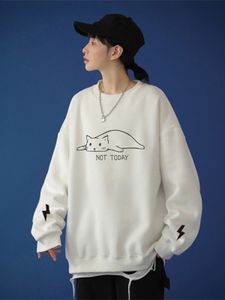 Suéter feminino plus size com estampa de letras e manga comprida com decote em O, suéteres fofos femininos primavera soltos casuais meninas top 210518