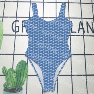 Lettre maillot de bain imprimé femmes rembourré une pièce Biquini Sexy dos nu fronde maillot de bain en plein air plage Bikini