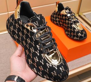 Letter Gedrukte Designer Jurk Echte lederen glitter Soft Sole Casual Sport Shoes Fashion Men Travel Sneakers Lace Up O