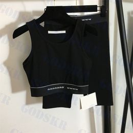 Lettre imprimé costume de yoga femmes maillots de bain réservoirs noirs shorts de sport mode dames survêtements