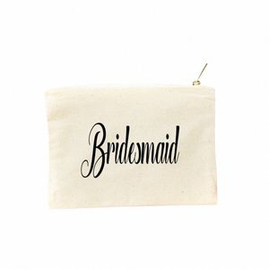 Sac de maquillage pour femmes, imprimé de lettres, blanc, noir, persalisé, cadeau de demoiselle d'honneur, pochette de voyage personnalisée à fermeture éclair, sacs à cosmétiques O1G9 #