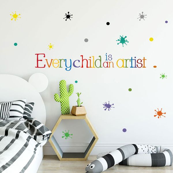 Autocollant mural auto-adhésif avec citations de lettres, papier peint autocollant pour chambre de bébé et d'enfant, décoration de maison