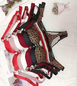 Conjunto de ropa interior con letras Rhine, brasier push-up de confort rosa, bragas de 2 piezas, secretos de lujo para mujeres sexys, ropa interior tipo Tanga de Bikini caliente X06223444946