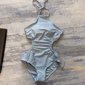 Lettre Strass Maillot De Bain Mode Halter Bikini Pour Femmes Bleu Creux Maillots De Bain Nouveau Body Maillots De Bain
