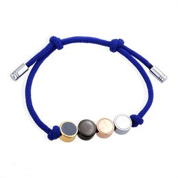 Lettre bracelets en argent bracelets pour femmes hommes coloré Réglable Titane Acier et Bracelet Cordon mode décontractée élégant Bracelets Designer En Stock