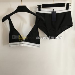 Lettre en ligne de maillot de bain Contraste Couleur Bikinis Set V Coup de bain Culant de baignade Summer Two Piece Set Swimsuit