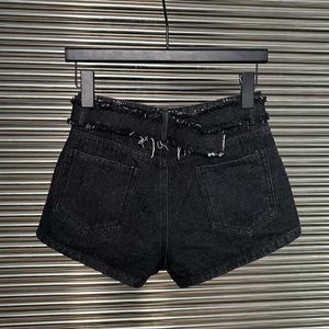 Brief Women Denin shorts jeans met taille riem zwarte zomer casual dagelijkse jean shorts luxe designer street style ins mode shorts