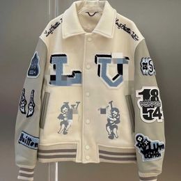 Letterman Jacket L Vintage Bomber Pilot Jacket Manteaux Automne Hommes Baseball Vestes Hip Hop Loose Varsity Jacket Mode Hiver Garder Au Chaud Veste Off White 4389