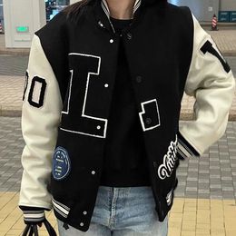 Veste Letterman L Vintage Bomber Pilot Jacket Mounds Automn Men Baseball Vestes Hip Hop Veste Varsity Loose Fashion Hiver Keep Warm Veste à l'abri du blanc 5173