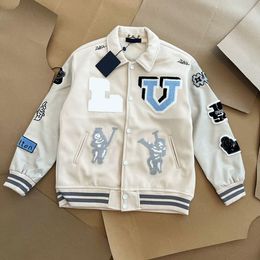 Letterman Jacket L Vintage Bomber Pilot Jacket Manteaux Automne Hommes Baseball Vestes Hip Hop Loose Varsity Jacket Mode Hiver Garder Au Chaud Veste Off White 8520