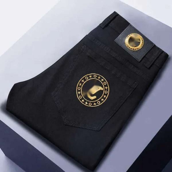 Letterman Jeans l vintage des créateurs de jeans masculins mode luxueusement noir et blanc nouvel élastique slim ajustement petit tube droit jeans masculin 2661