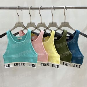 Letters bijgesneden breisels t sihrts tanks bovenaan vrouwen sportvest ontwerp mouwloze yoga -tees