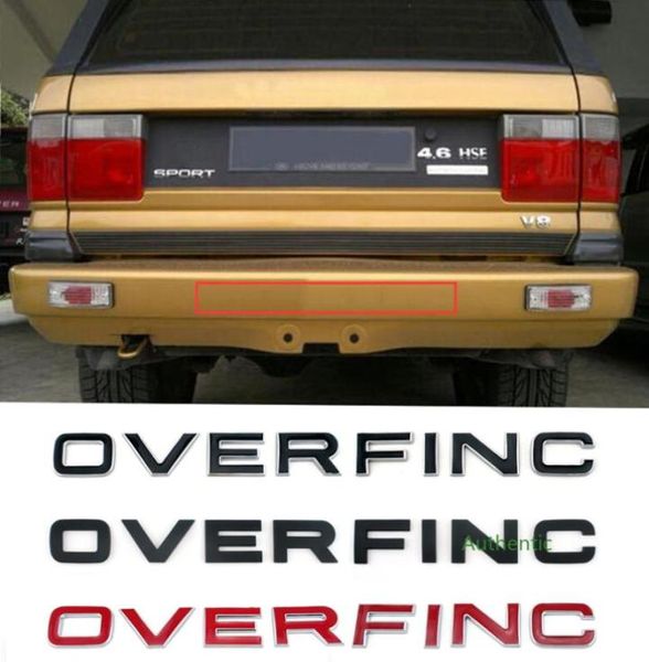 Lettres Badge d'emblème pour Range Rover Overfinch Car Style Refaut Hood Coutre arrière Autocollant Chrome Blom8233140