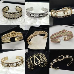Bracelets manchette plaqués or avec lettres pour femme, bijoux de Couple, fourniture Vintage