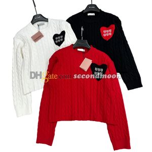 Letters Jacquard Knits Top Dames Truien met ronde hals Casual stijl Gebreid T-shirt Herfst Winter Knitwear