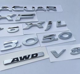Lettres et chiffres V6 V8 AWD 30 50 XF XJL, emblème pour Jaguar XJ XE FTYPE FPACE, garde-boue central du coffre de voiture, autocollant de style 1149574
