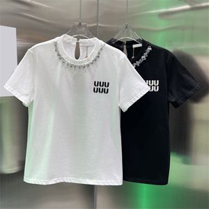 Lettres imprimées femmes t-shirt Hinaistone Femmes Tees Tops Designer Summer Sleve Top Casual Daily Sporty White Black T-shirts