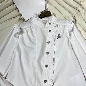 Lettres femmes chemisier blanc chemise de luxe concepteur élégant hauts printemps été décontracté à manches longues Style de rue chemises