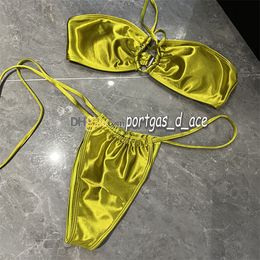 Conjunto de Bikinis sexy para mujer, traje de baño para mujer, traje de baño con cuello Halter, trajes de baño divididos acolchados para chica de verano a la moda