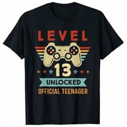 Niveau 13 Débloqué Officiel Adolescent 13e Anniversaire Gamer T-Shirt Produits Personnalisés q4UE #