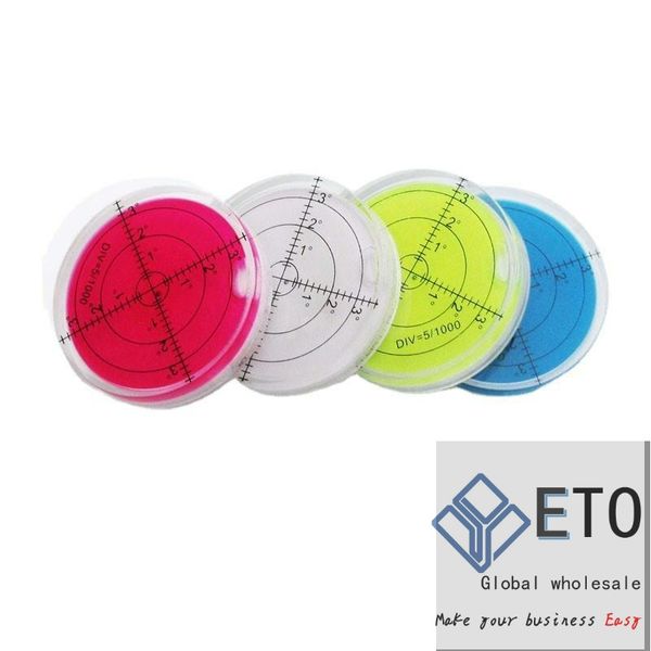 Instruments de mesure de niveau niveau à bulle circulaire rond, flacon de niveau à bulle, accessoires pour bulle circulaire, couleur vert rouge 66x10mm