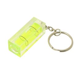 Niveaumeetinstrumenten Groothandel Mini-sleutelhanger Niveaumeter Tal Kralen Groene kleur Spirit Bubble Vierkant frame Accessoires Kantoor Sc Dhodc