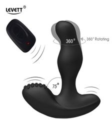 Levett Caesar USB Cargo Massorma de próstata de 360 grados Rotación de control remoto inalámbrico Vibrador de prostata para hombres Toyes de sexo anal S8820344