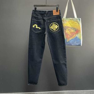 Levis Merk EV Designer Evisued Herenbroek Jeans Evisulies M-vormige borduurwerk Rechte buis Wijde pijpen Broek Hip Hop Lange Rand Straat Casual Jeans Levis Jeans 3415