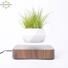 Levitating Air Bonsai Pot Rotación Macetas de flores Suspensión magnética Planta en maceta flotante Decoración de escritorio para el hogar 240325