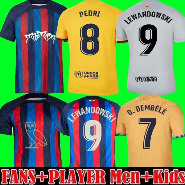 Lewandowski Rosalia Motomami Soccer Jerseys Limited Edition Kessie Raphinha Pedri Ferran Barcelonas 22 23 Camisetas de Ansu Fati 2022 2023 Kit Kit Shirt Men Kids