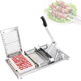 LEWIAO Handleiding Barbecue Kebab Spies Machine Roestvrij Staal Vlees Lamsvlees Spies Machine Barbecue Kebab Piercer Vlees String Machine