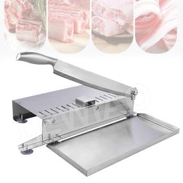 LEWIAO-cuchillo para cortar costillas, máquina cortadora Manual de huesos, rebanador de carne de acero inoxidable, guillotina para chuletas de cordero