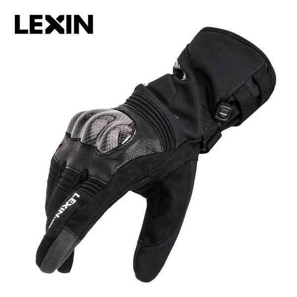 Lexin Gants d'hiver Hommes pour Moto Coldproof Hard Knuckle Hand Protection Design Touch Riding Gants Moto Imperméable Chaud H1022