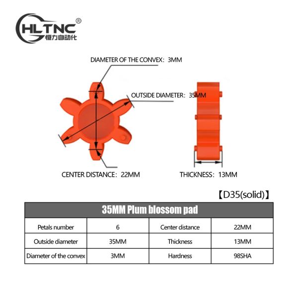 LF 6 JAWS D35L50 ALUMINUM ALUMINUM CUMBRA FLEXIBLE ACOPLINACIÓN COLO MODER DEL MODER DEL MODER DEL CNC CNC CNC 9NM MAX 18NM