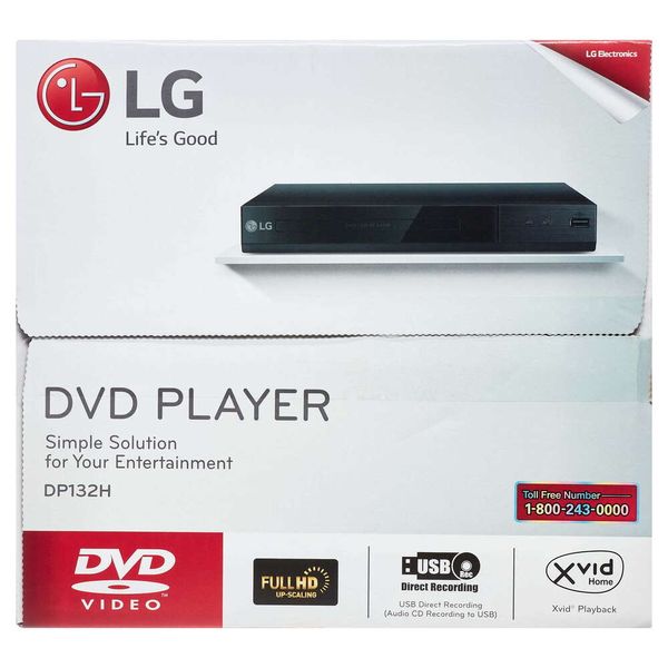 Reproductor LG DP132H Ampliación Full HD, Reproducción de DVD tradicional, Salida HDMI, Grabación directa USB, con control remoto?Negro