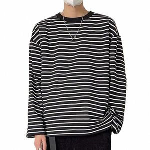 LG Mouw T-shirts Voor Mannelijke Gestreept Shirt 3D Print Casual Vrouwen Oversized Kleding Lente Carto Lente Herfst Mannen Kleding J3Fu #