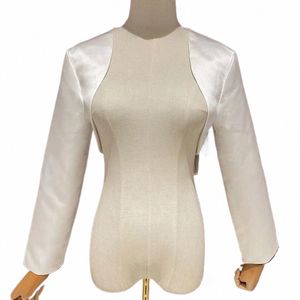 LG manches veste de mariage Wraps Bolero Satin femmes pas cher mariée Cape mariée Wrap haussement d'épaules sur mesure B1nU #