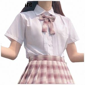LG mouw Wit Cott Japanse Student Meisjes School Jk Uniform Top Grote Middelbare Schooluniformen korte Mouw orgel Shirt F9NX #