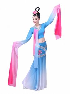 LG manches en soie blanche danse Dr danse classique Collecti de Wei Dance Costume tibétain Jinhg Hanfu élégant pour enfants Y2l4 #
