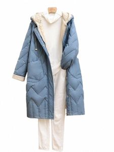 LG hiver canard doudoune femmes matelassé chaud surdimensionné épais manteau à capuche Fi grande poche décontracté Parkas manteau extérieur S9Ew #